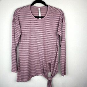 Lululemon Tie Your Practice Long Sleeve Top Vintage Mauve Stripe 6